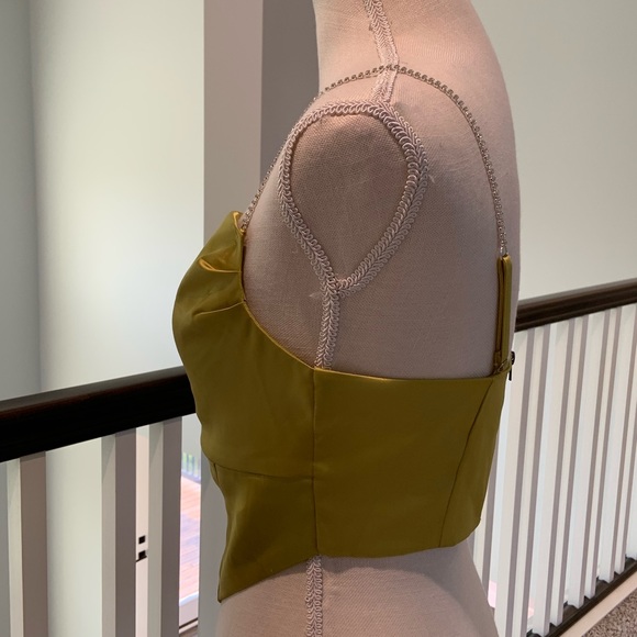 Chartreuse Rhinestone Crop Top - Picture 8 of 8